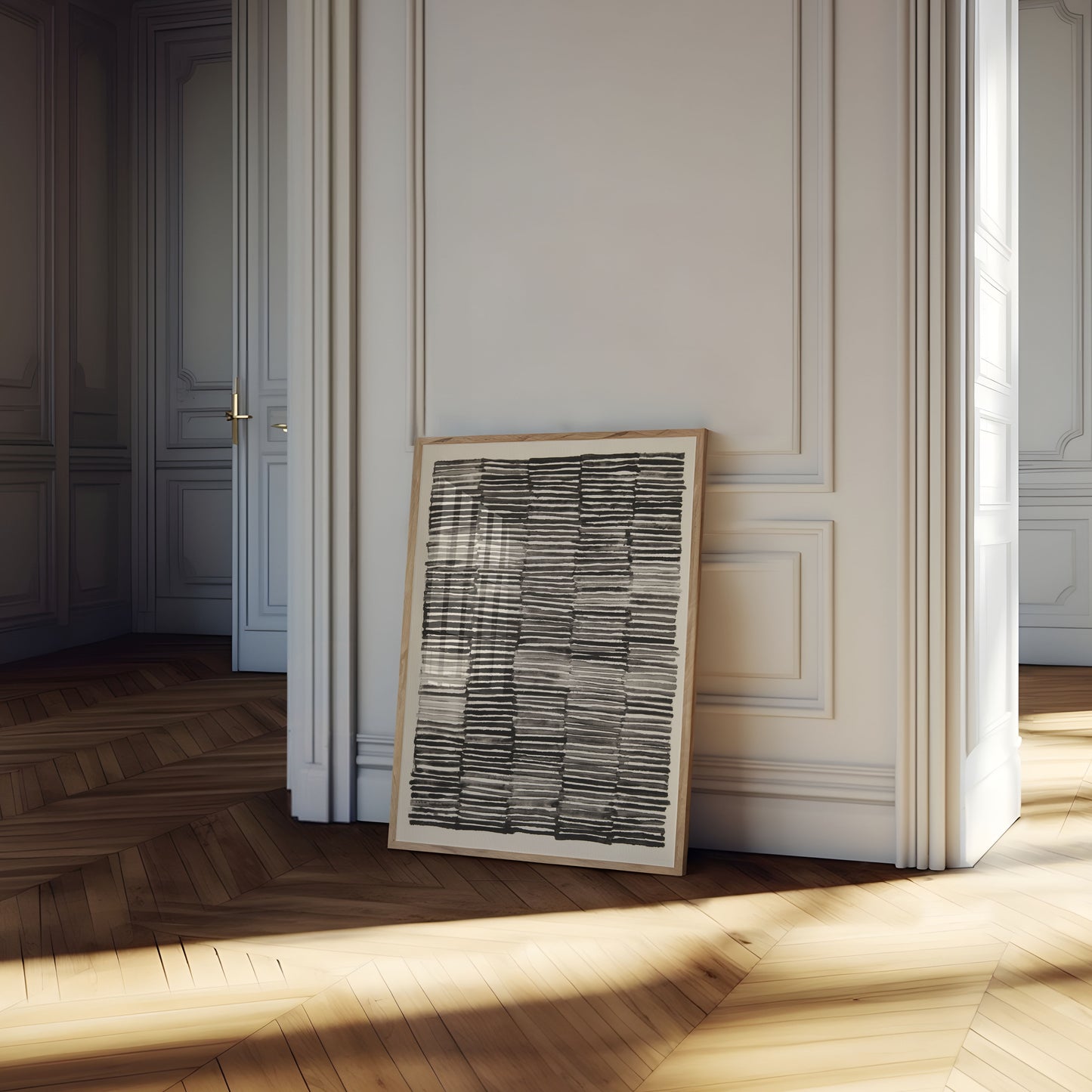 Abstract Black and White Lines Poster