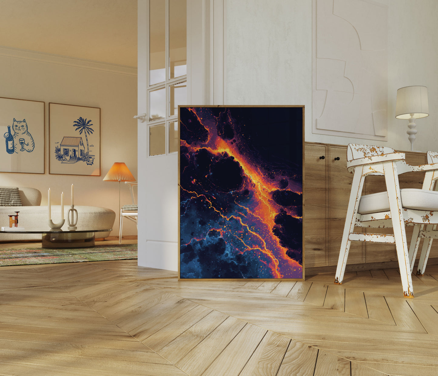 Flusso di Lava Vulcanico - Poster Astratto