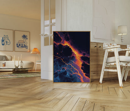 Flusso di Lava Vulcanico - Poster Astratto