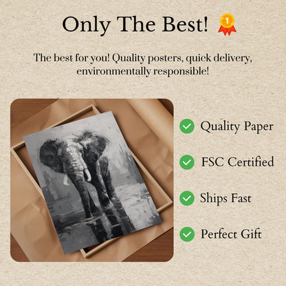 Majestic Gray Elephant Poster