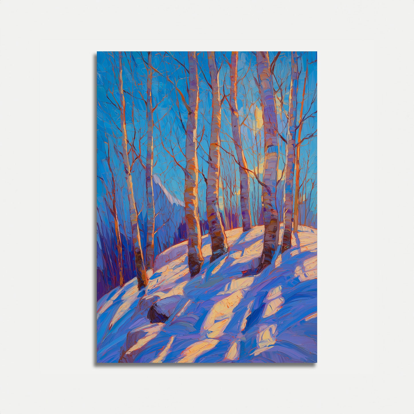 Póster de Amanecer Invernal en Bosque de Abedules