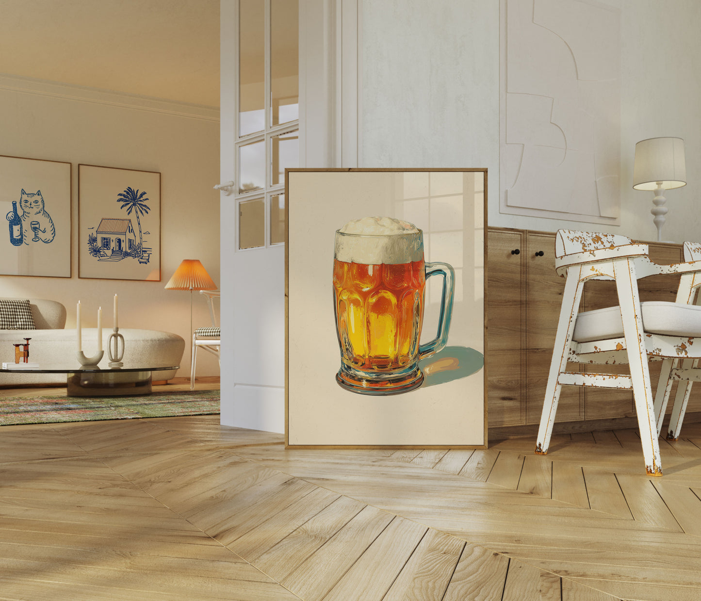 Frosty Golden Beer Tankard Poster