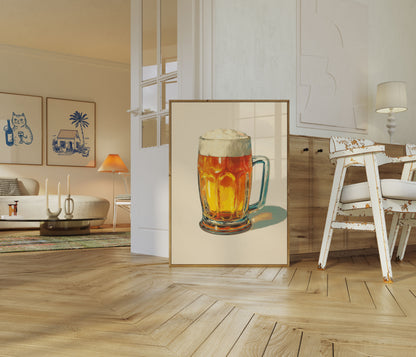 Frosty Golden Beer Tankard Poster