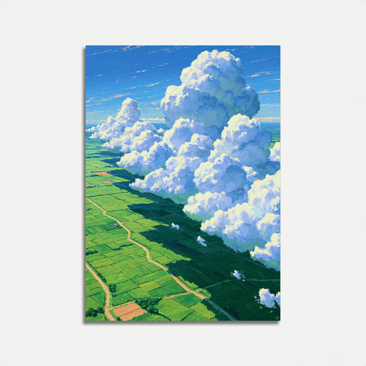 Majestic Clouds Over Farmland Poster
