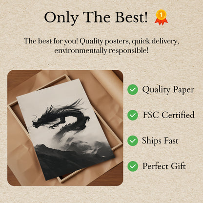 Mystic Mountain Dragon Poster