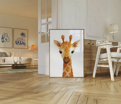Adorable Giraffe Watercolor Poster