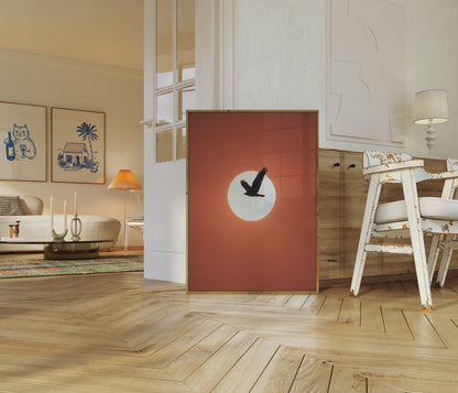 Sunset Bird Silhouette Poster