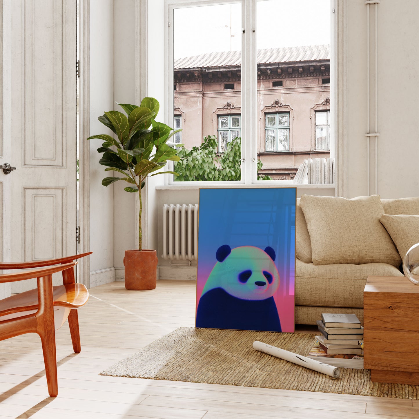 Chromatic Panda Gradient Poster