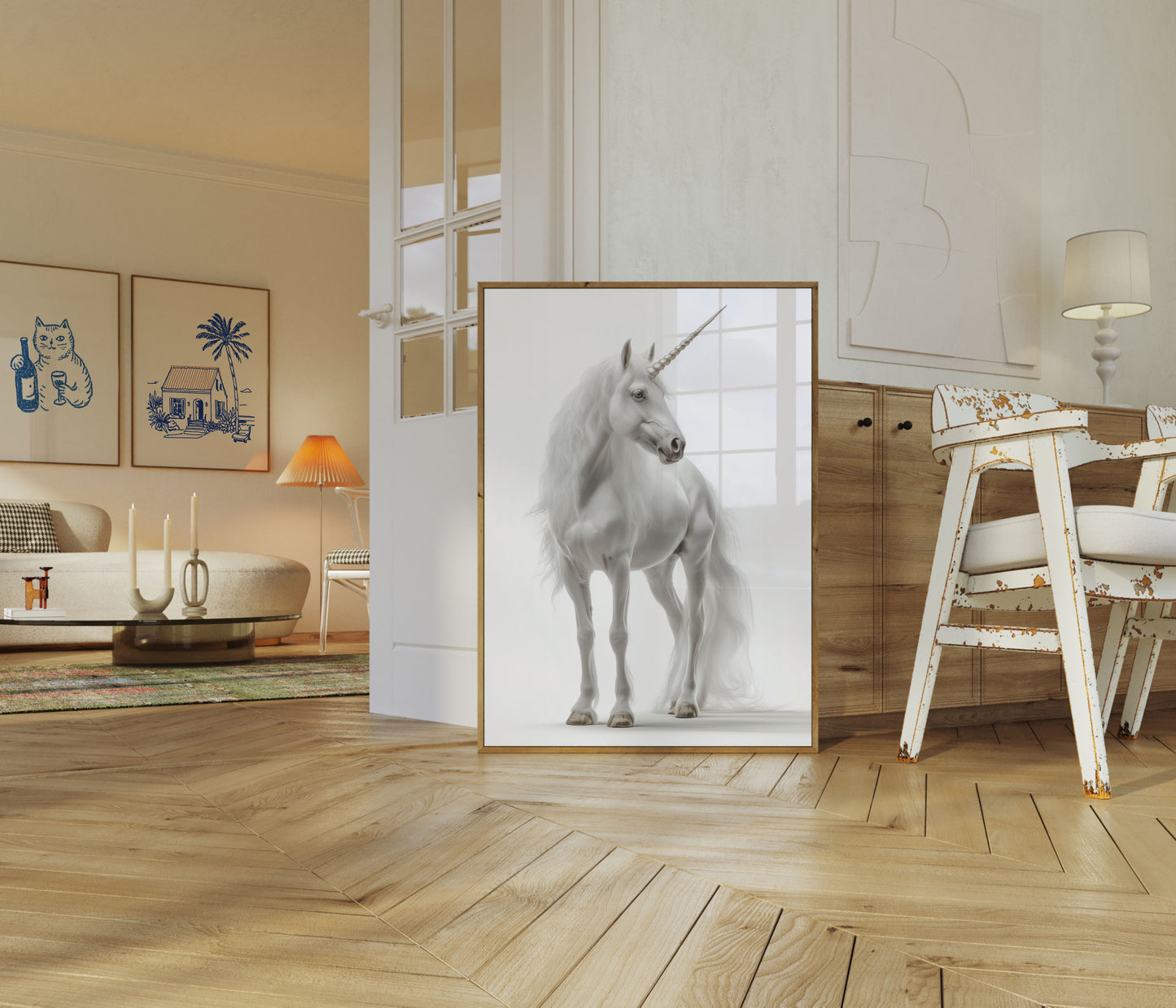 Majestic White Unicorn Poster
