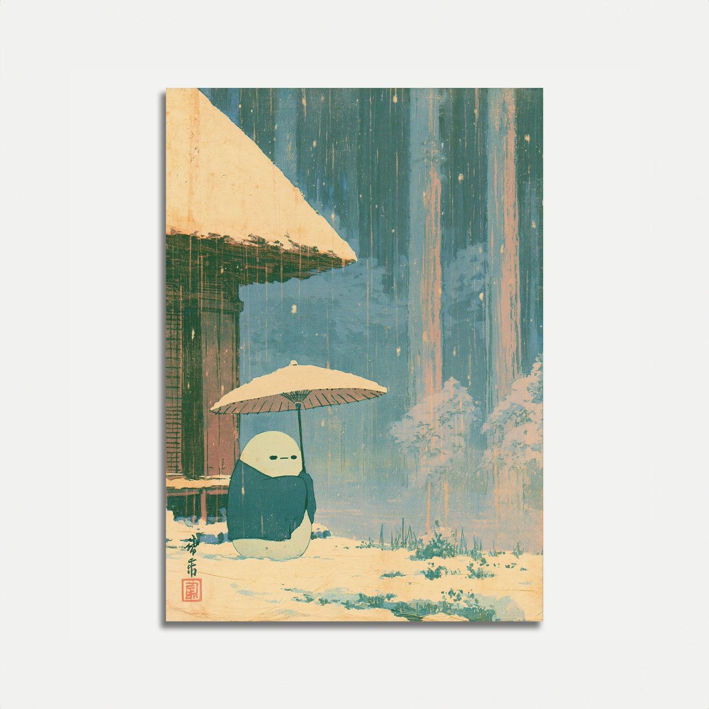 Regentag Japanischer Regenschirm Plakat