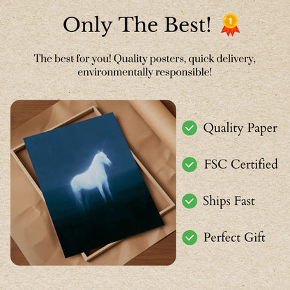 Glowing White Horse Poster