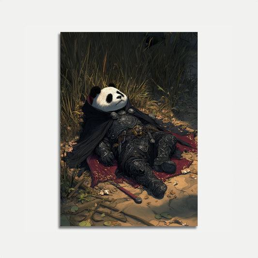 Warrior Panda Resting Poster