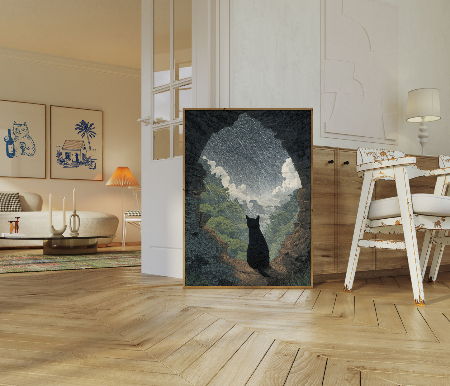 Zwarte Kat Berg Grot Poster