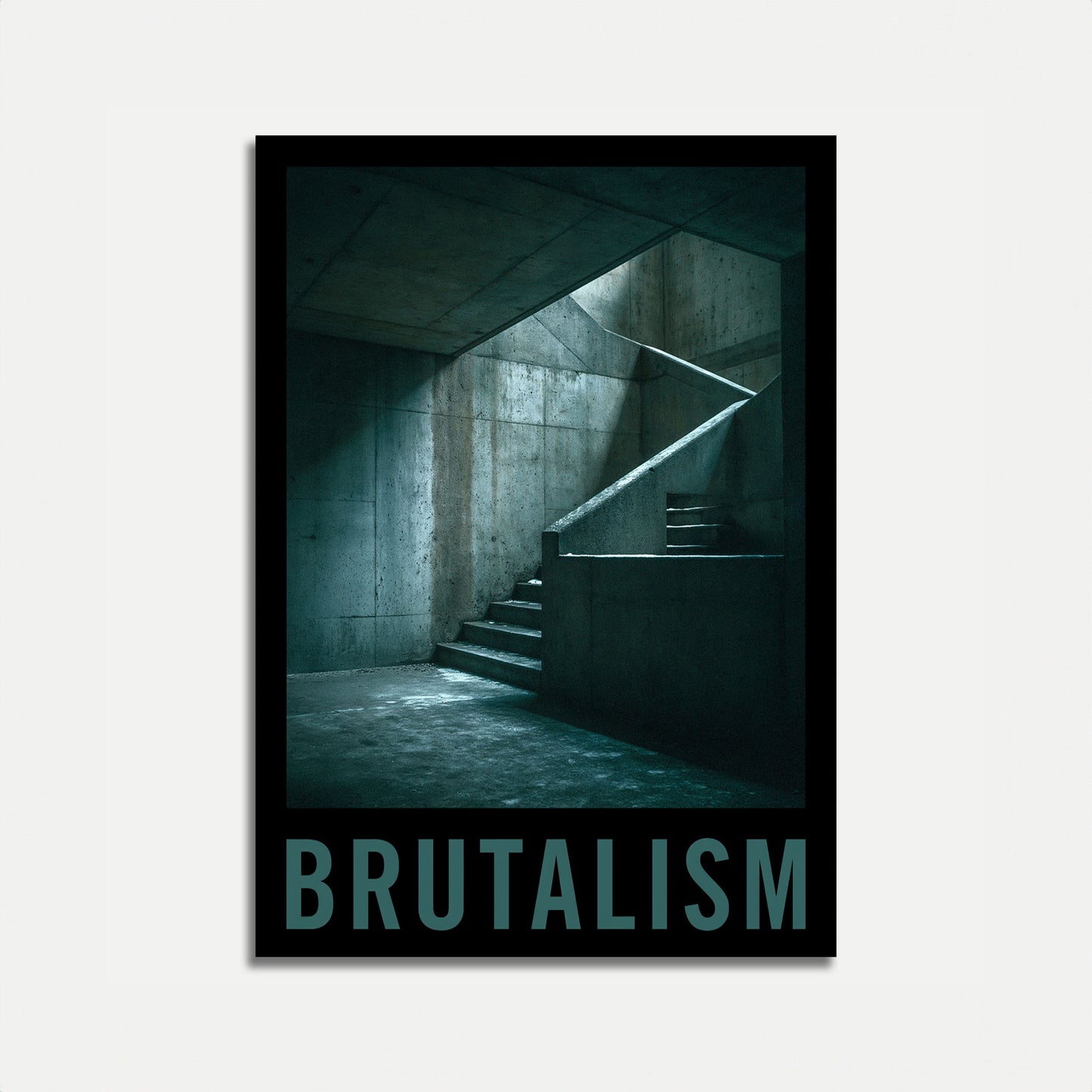 Brutalist Concrete Staircase Poster