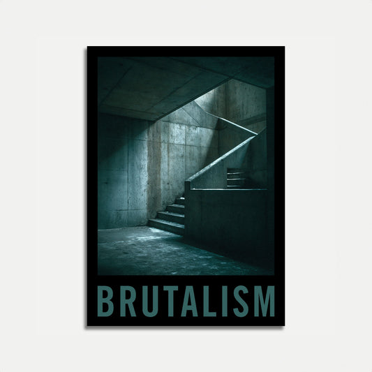 Brutalist Concrete Staircase Poster