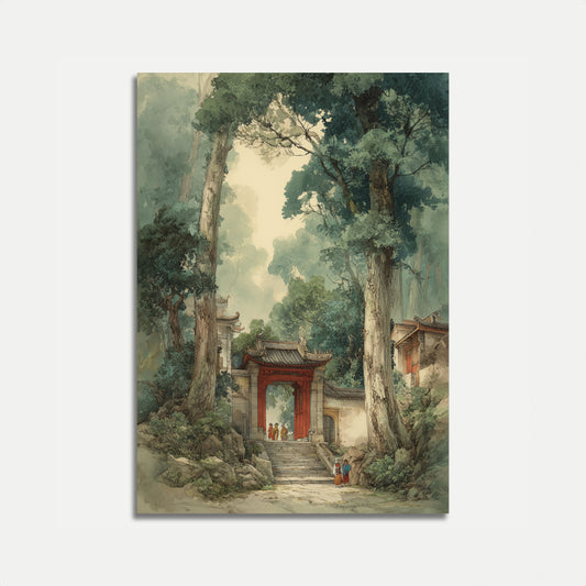 Alter chinesischer Gartenpfad Poster