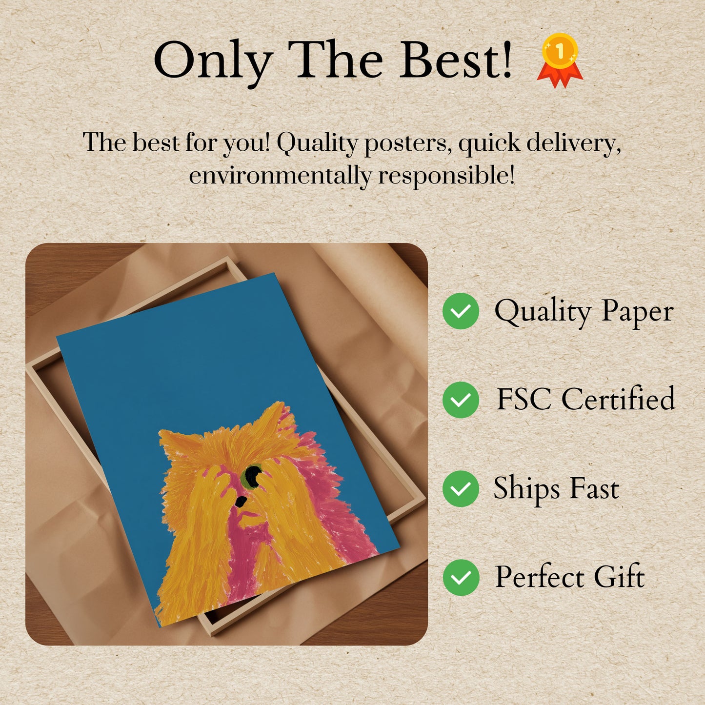 Poster del Cane Giallo Soffice