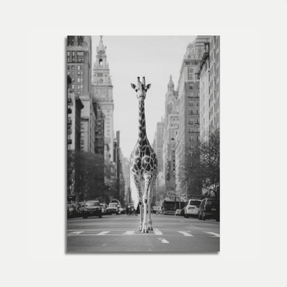 Urban Giraffe City Street Poster