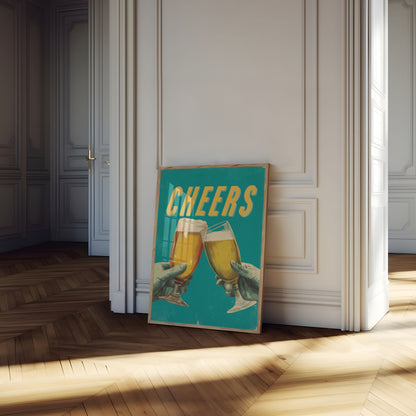 Classic Cheers Beer Toast Poster
