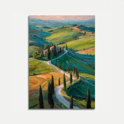 Affiche Collines Ondulantes de la Campagne Toscane