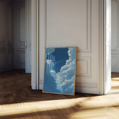 Celestial River Through Clouds Poster