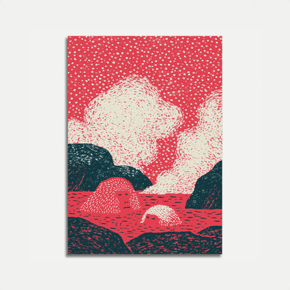 Igel am Fluss Poster