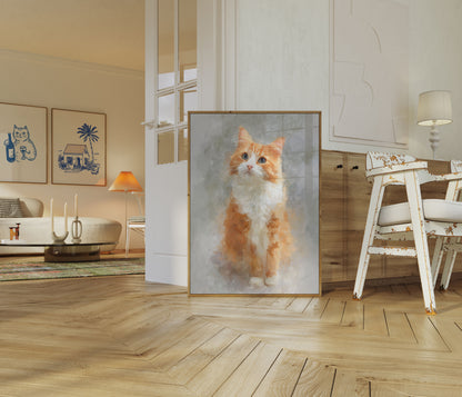 Ginger Orange Fluffy Cat Poster
