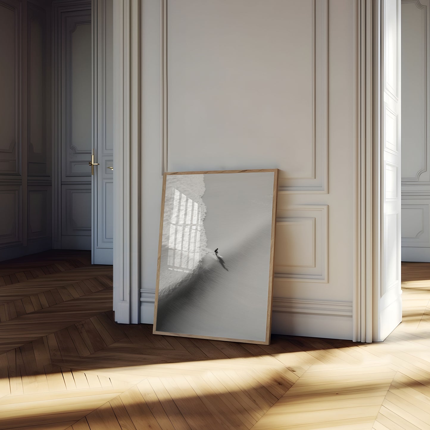 Surfing the Monochrome Wave Poster