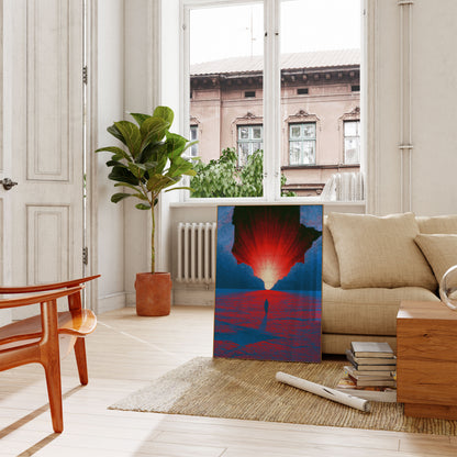 Figura Solitaria Incontra la Luce Poster