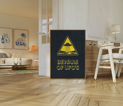 Alien Abduction Warning Poster
