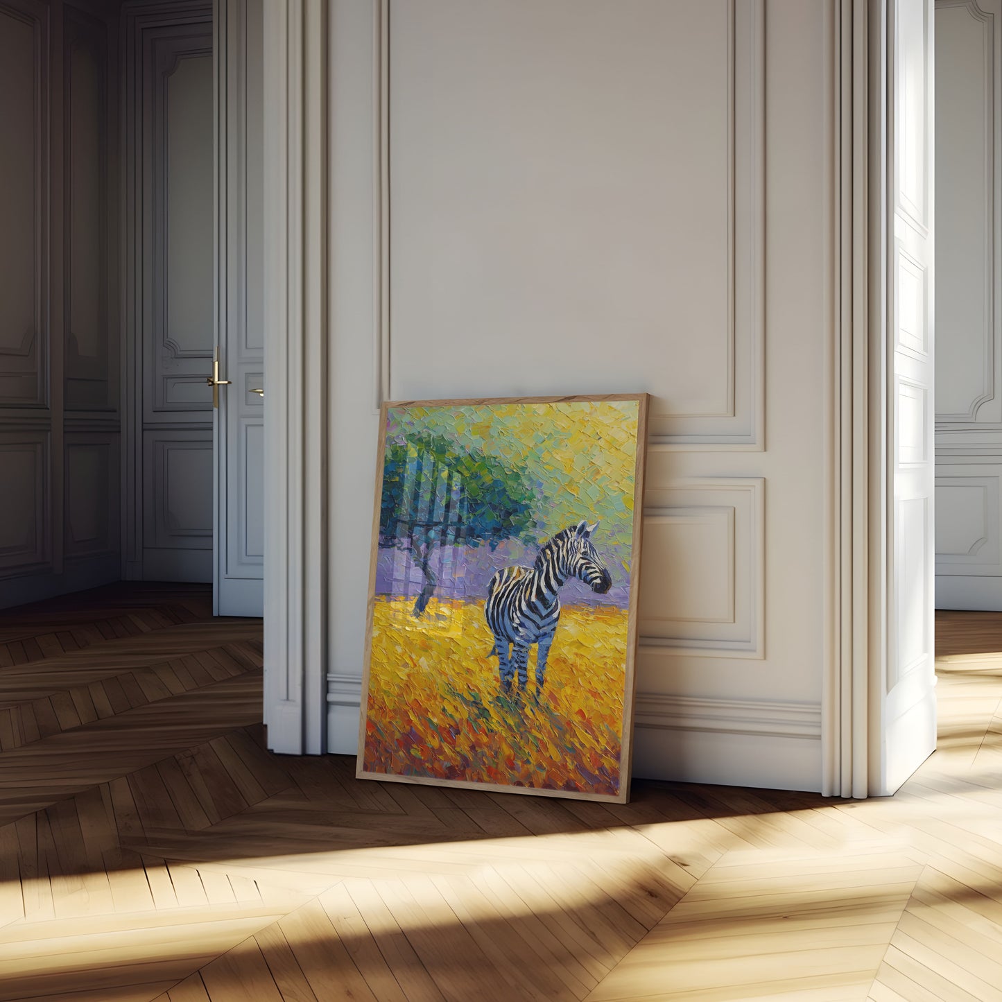 Póster Sueños de safari con cebra vibrante