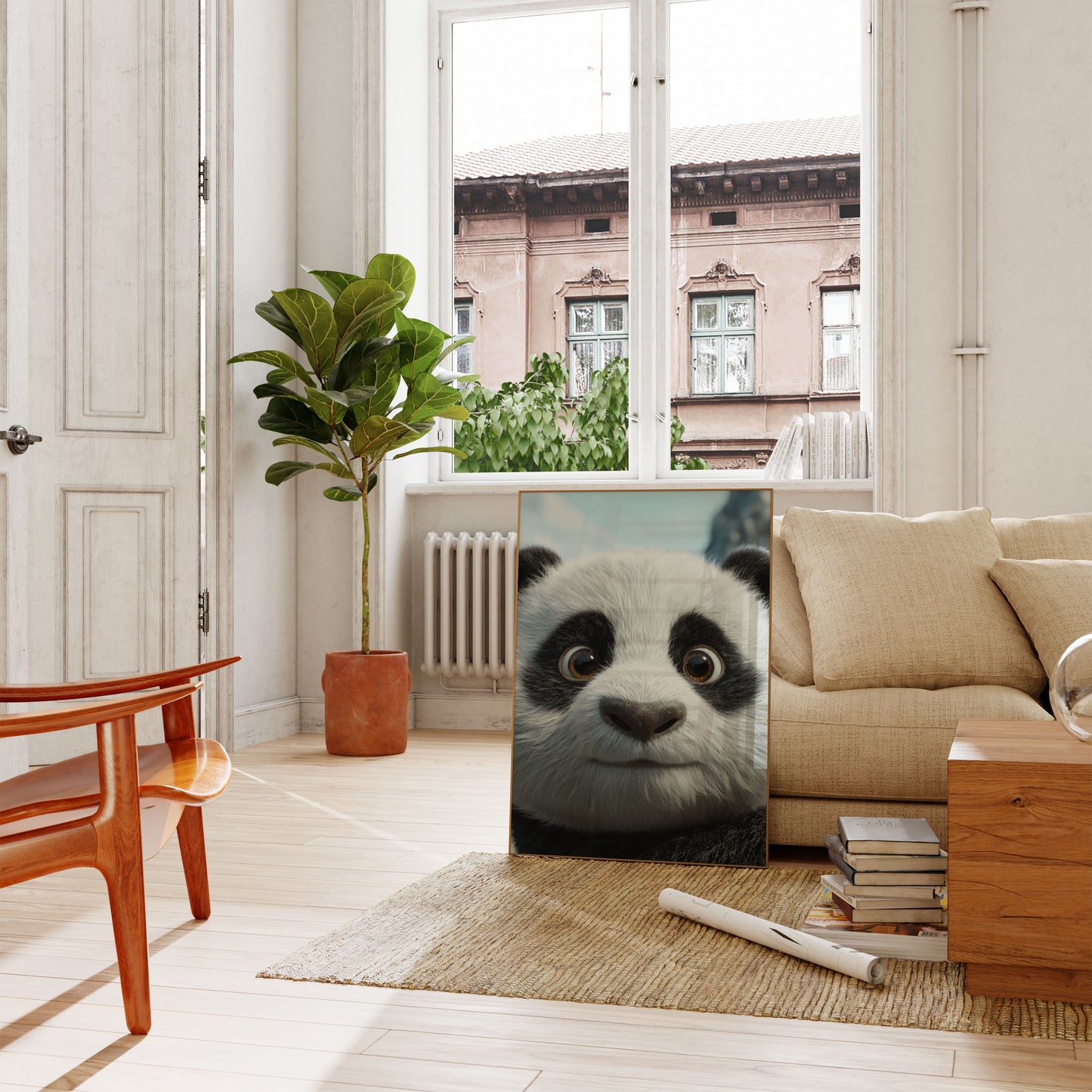 Affiche gros plan d'un adorable panda