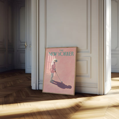 Vintage Golfer New Yorker Poster