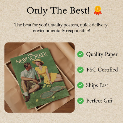 Vintage New Yorker Tennis Poster