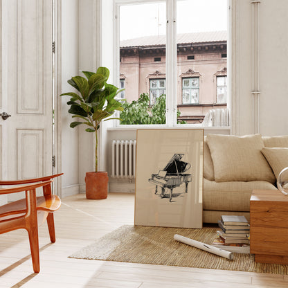 Grand Piano with Laptop Poster