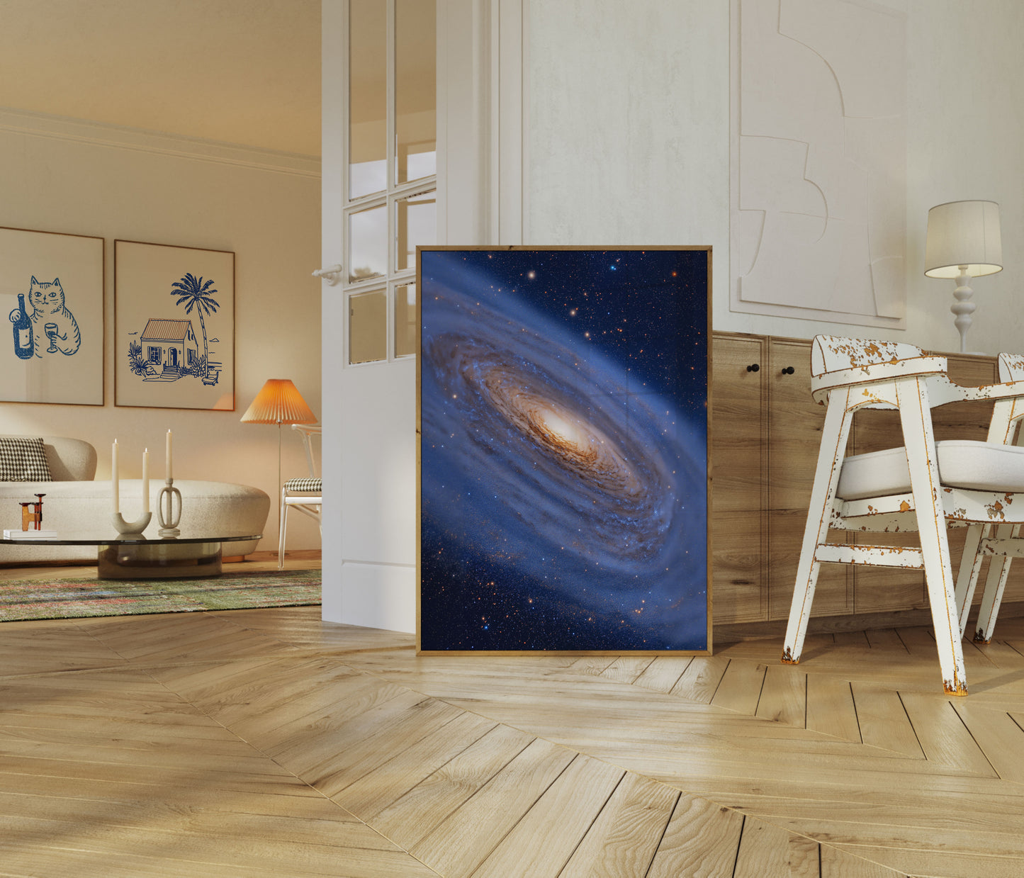 Spiral Galaxy i dypt rom plakat