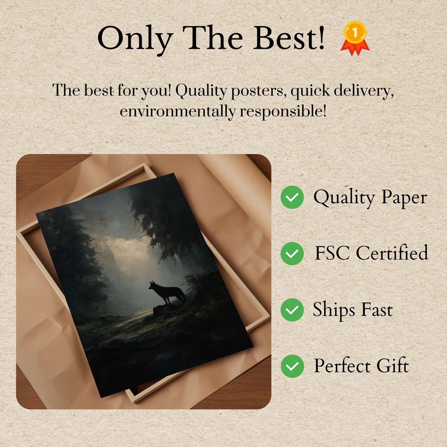 Lone Wolf Forest Whisper Poster