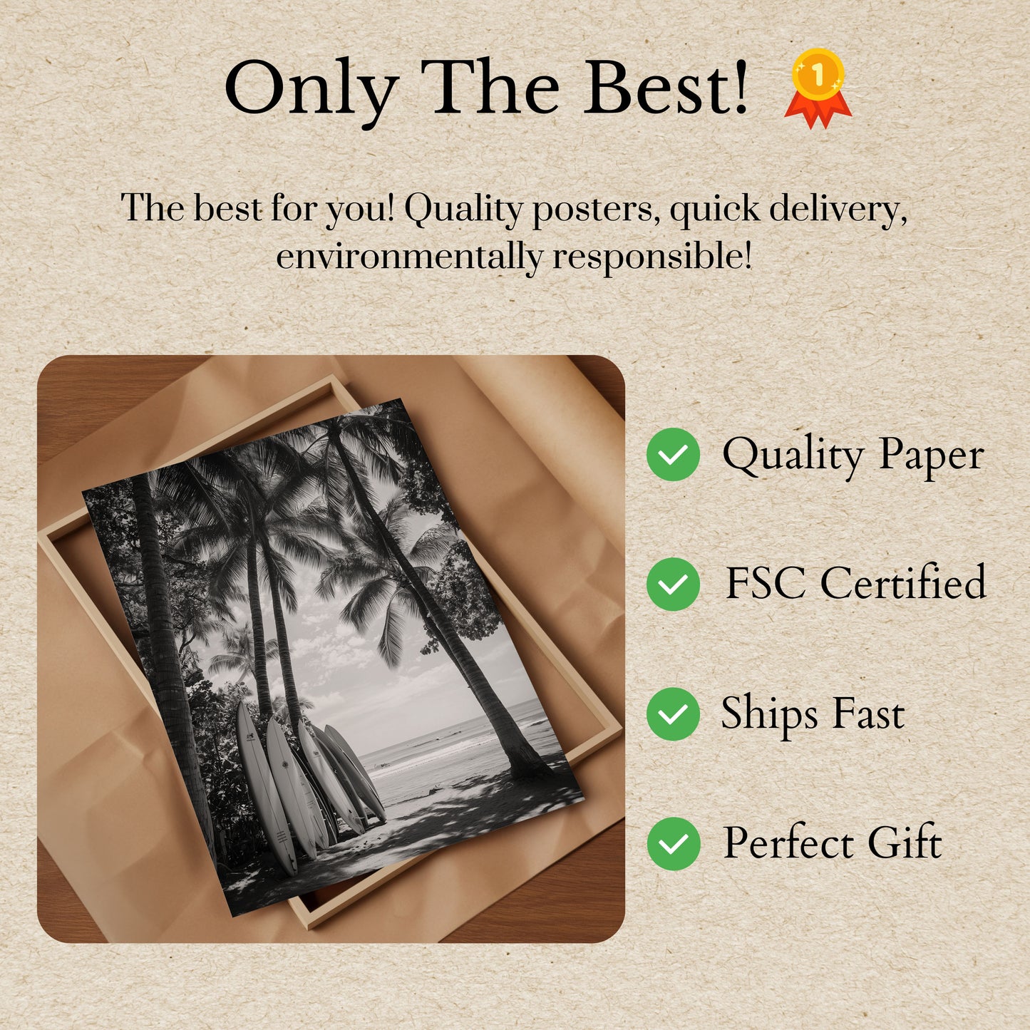 Tropical Surf Paradise Poster