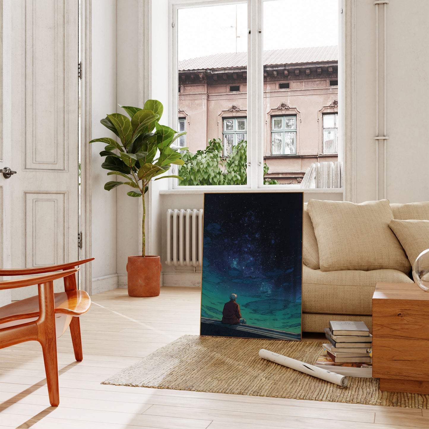 Starry Night Contemplation Poster