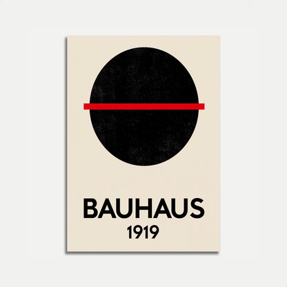 Bauhaus Circle Red Line Poster