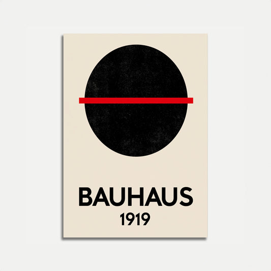 Bauhaus Circle Red Line Poster