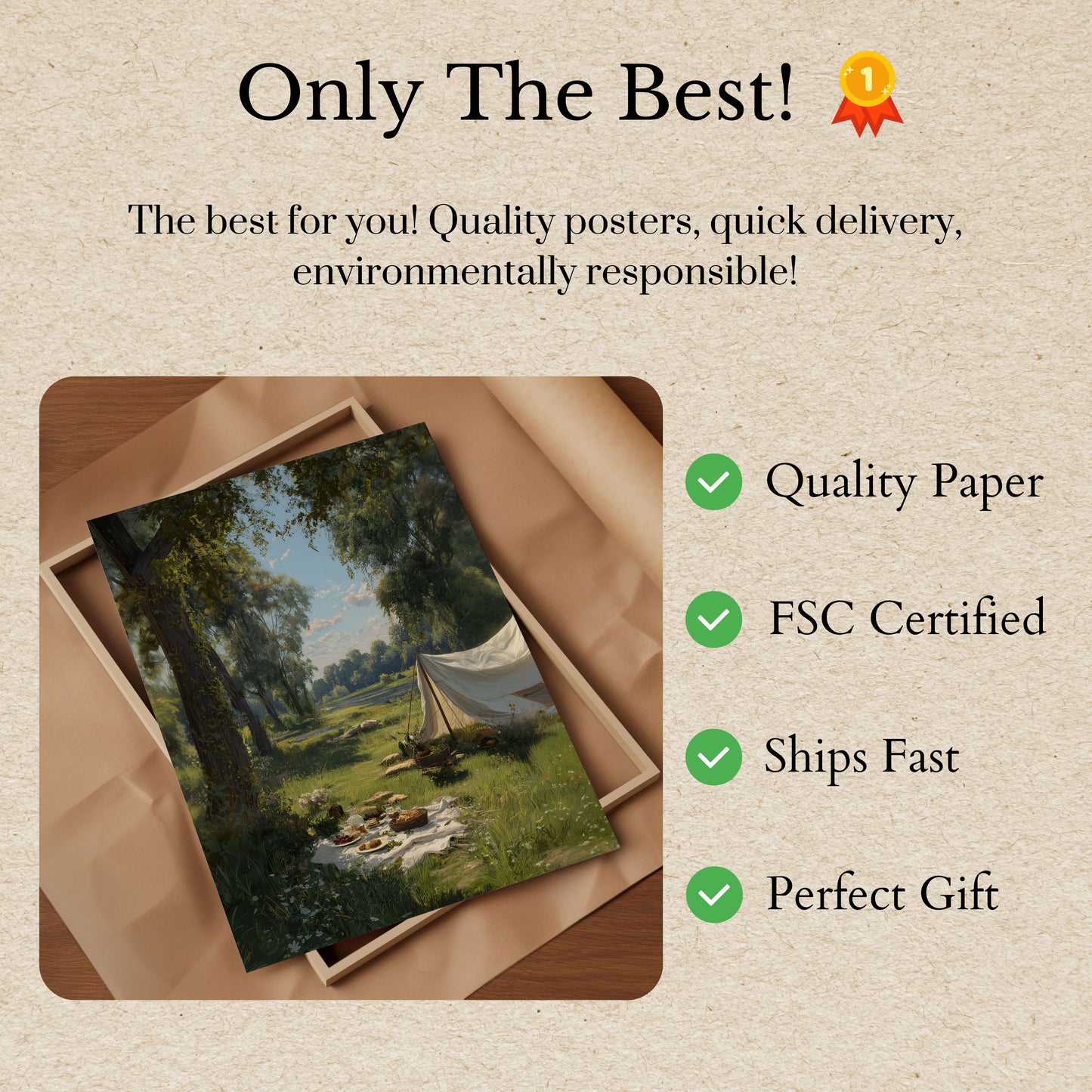 Serene Lakeside Camping Poster