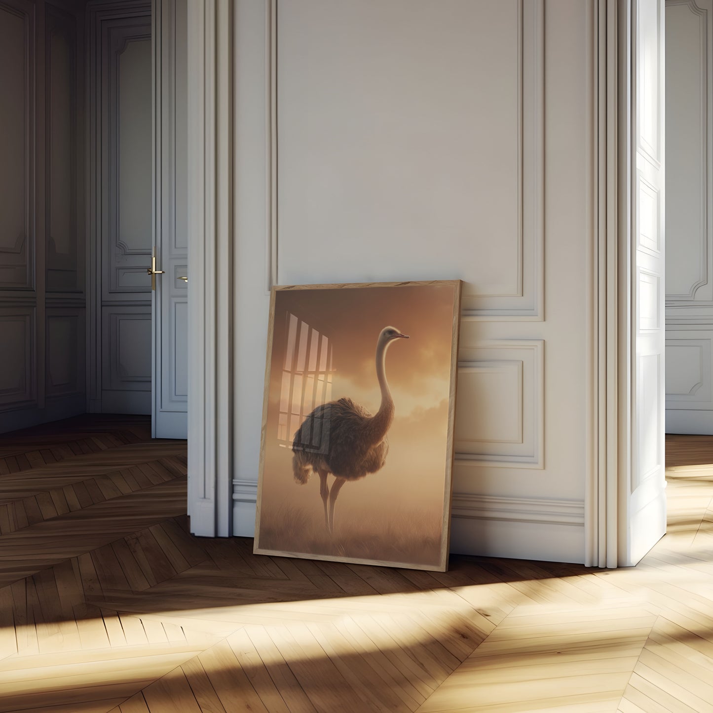 Elegant Ostrich Sunset Poster