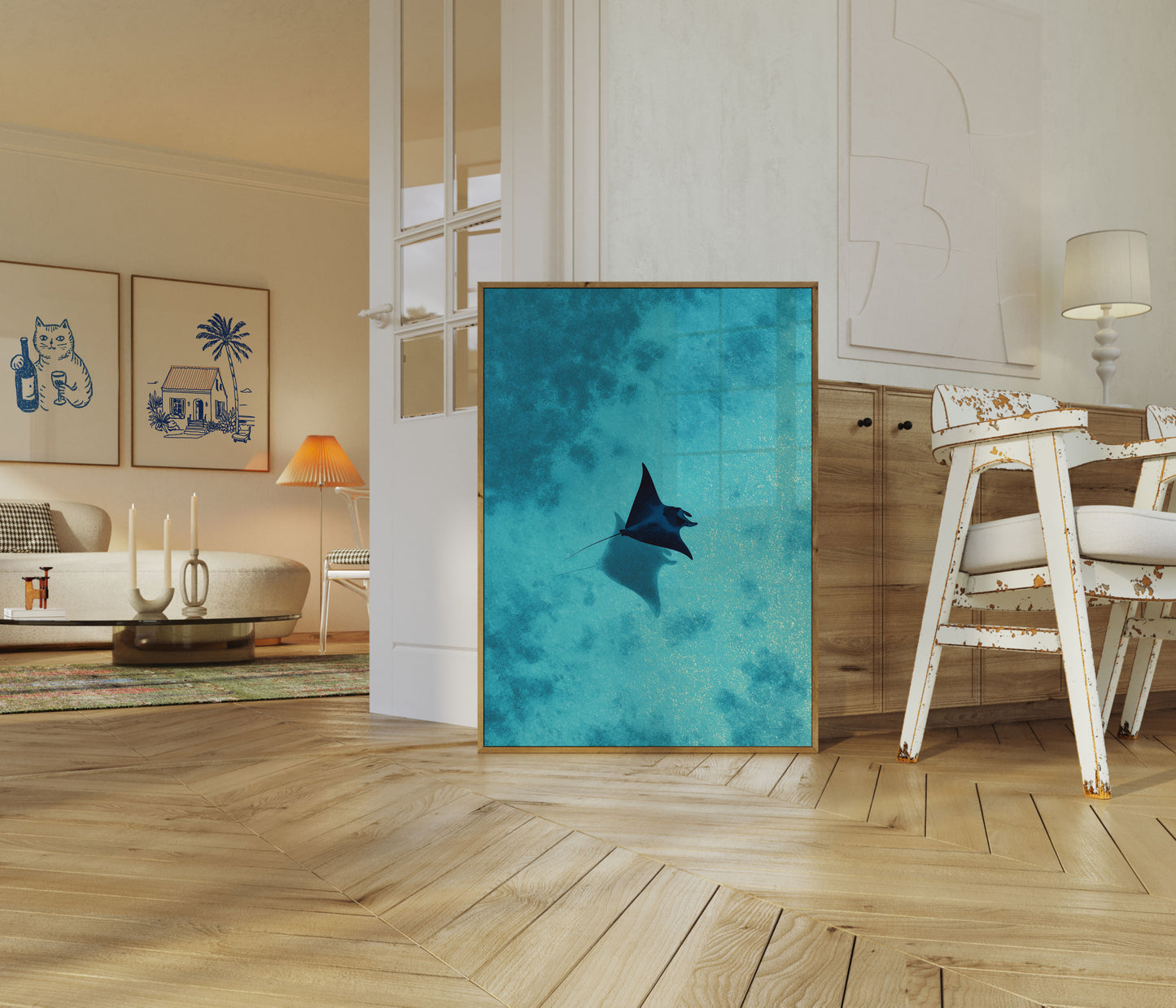 Manta Ray Oceaan Glijden Poster