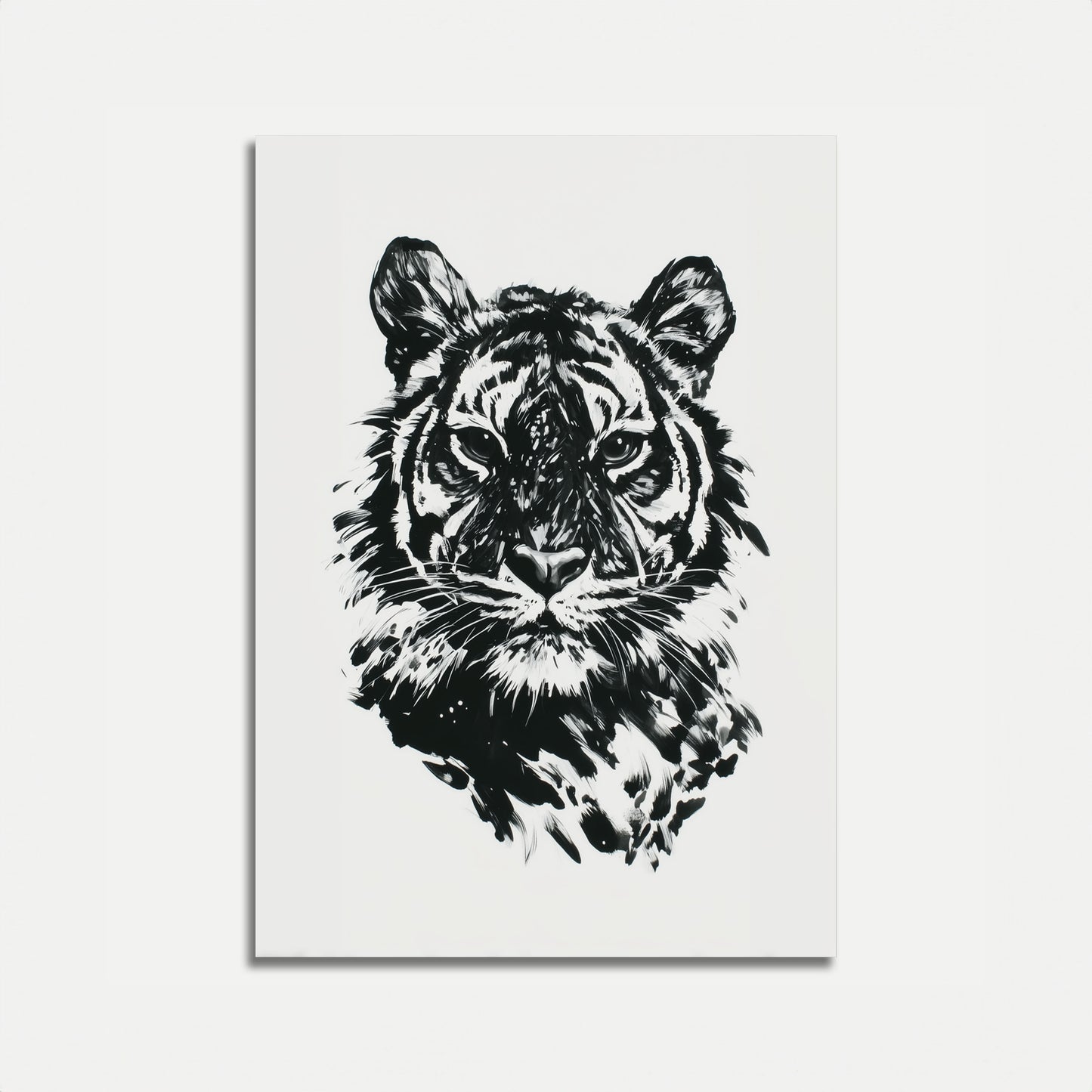 Black and White Tiger Poster