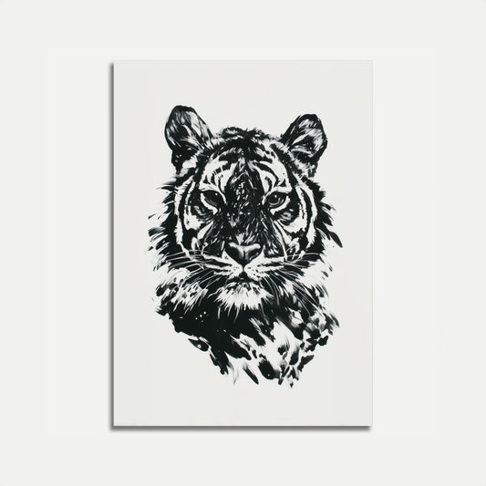 Black and White Tiger Poster