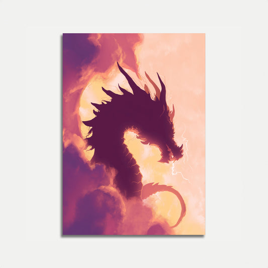 Thunderstorm Dragon Fantasy Poster
