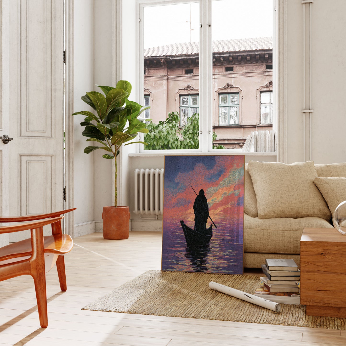 Gondolier at Sunset Poster