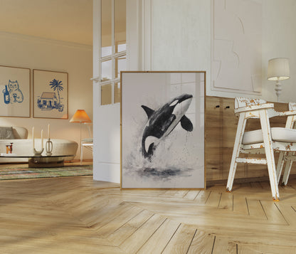Majestic Orca Ocean Leap Poster