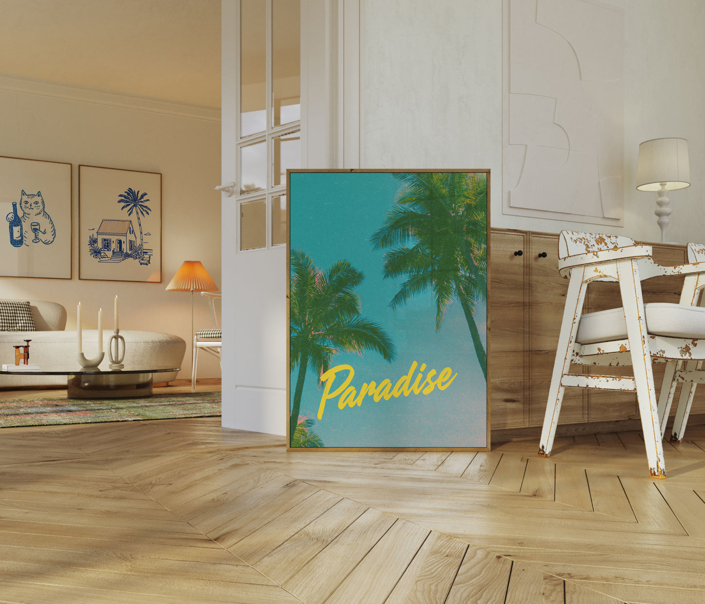 Tropisches Paradies Palmen Poster